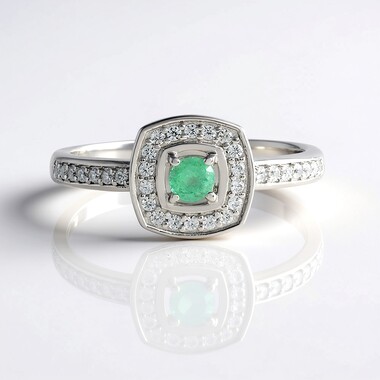 Anello in argento con Smeraldo Colombiano
