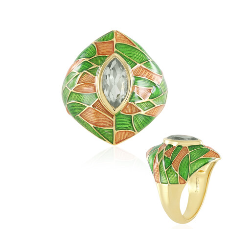 Anillo en plata con Amatista verde (Adela Silber)