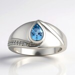 Anello in argento con Acquamarina Santa Maria