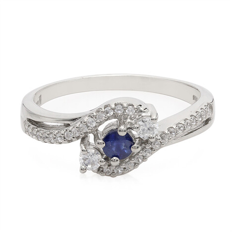Anillo en plata con Zafiro de Kanchanaburi