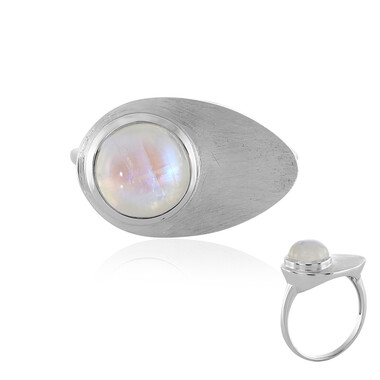 Anello in argento con Pietra di Luna Arcobaleno AAA (MONOSONO COLLECTION)