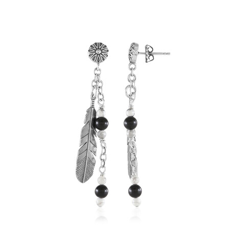 Black Onyx Silver Earrings (Desert Chic)