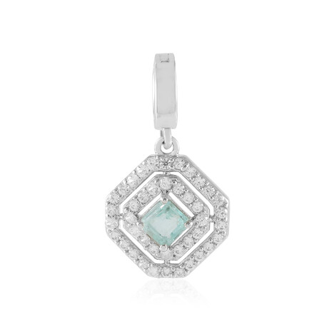 Paraibafarbener Smaragd-Silberanhänger