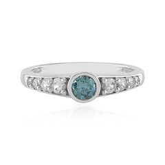 Anello in argento con Diamante Blu I2