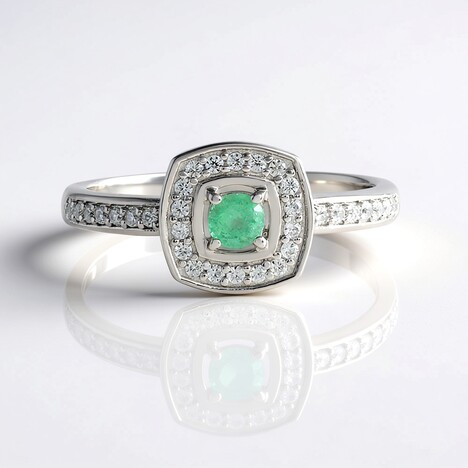 Anello in argento con Smeraldo Colombiano