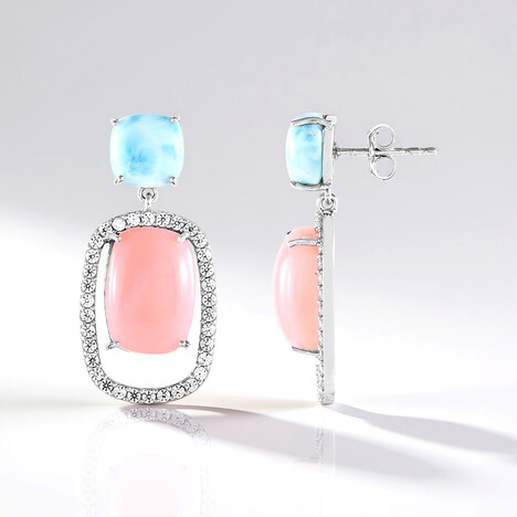 Orecchini in argento con Opale Rosa (de Melo Essence)