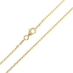 Collana Corda Regolabile In Argento 925 Placcato Oro Giallo – Lunghezza 55,9 Cm, Spessore 1,5 Mm