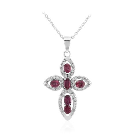 Malaya-Granat-Silberhalskette