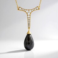 Golden maniry labradorite Silver Necklace (KM by Juwelo)
