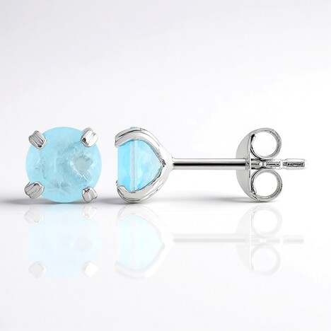 Boucles d'oreilles en argent et Quartz bleu pastel