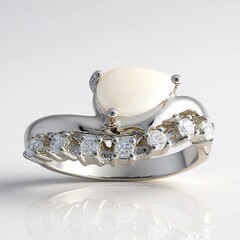 Anello in argento con Opale Bianco