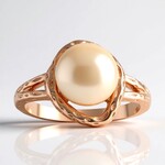 Anello in argento con Perla Ming color Pesca (TPC)