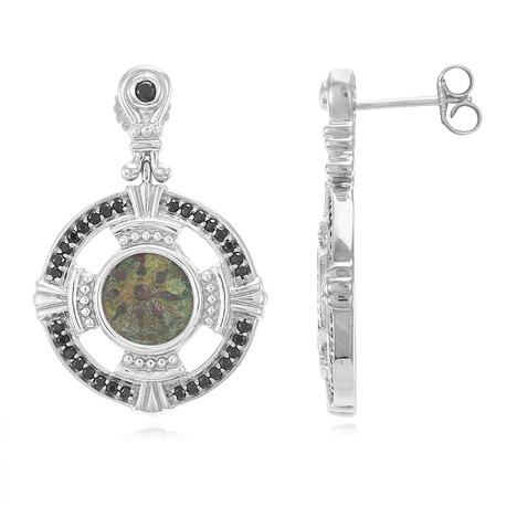 Ancient Widows Mite Coin Star Silver Earrings