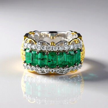 Anello in argento con Smeraldo Zambia (Gems en Vogue)
