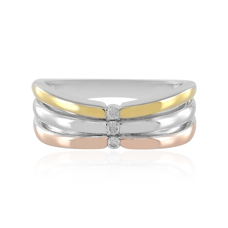 I3 (J) Diamond Silver Ring