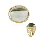 Zilveren ring met een groene amethist (Ornaments by de Melo)