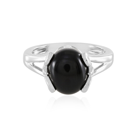 Schwarzer Onyx-Silberring