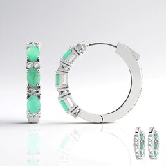 Orecchini in argento con Smeraldo Brasiliano