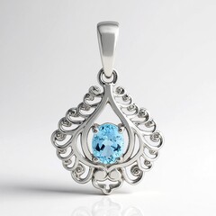 Ciondolo in argento con Acquamarina Santa Maria