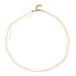 Zilveren halsketting met crèmekleurige zoetwater kweekparels