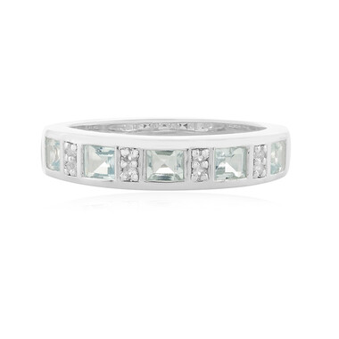 Anillo en plata con Aguamarina