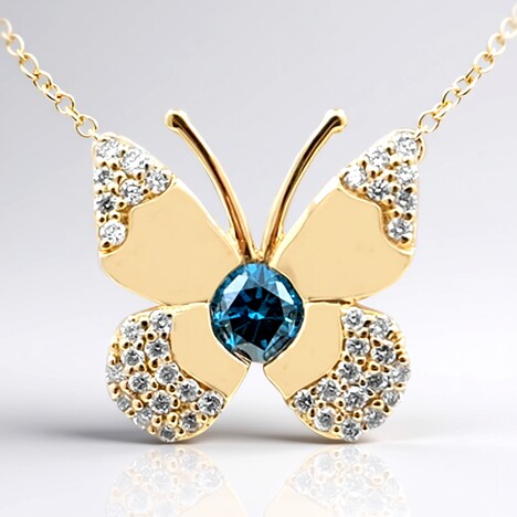 Collana in oro con Diamante Blu SI2 (de Melo Gold)