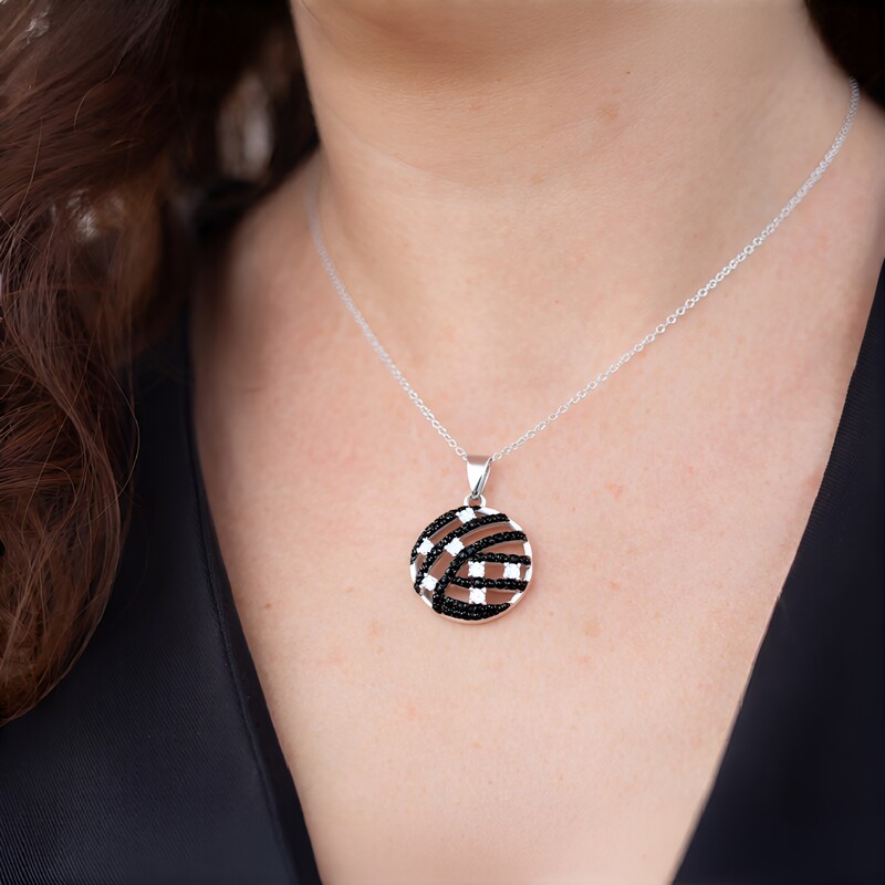 Zilveren halsketting met zirkonen