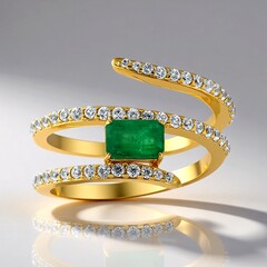 Anello in argento con Smeraldo Zambia