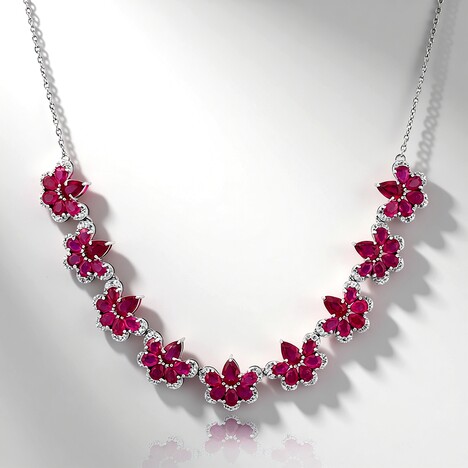 Collana in argento con Rubino del Madagascar