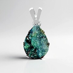 Ciondolo in argento con Silice gemma drusa (Bali Barong)