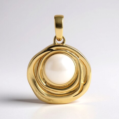 Pendentif en argent et Perle blanche de culture d'eau douce (TPC)