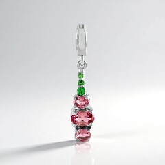 Pendentif en argent et Tourmaline rose du Nigéria
