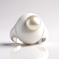 Anillo en plata con Perla blanca Freshwater (Michelle Albala)
