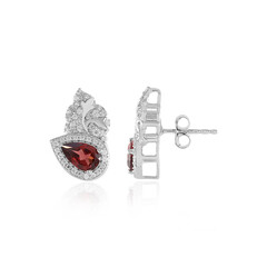 Mozambique Garnet Silver Earrings (SAELOCANA)