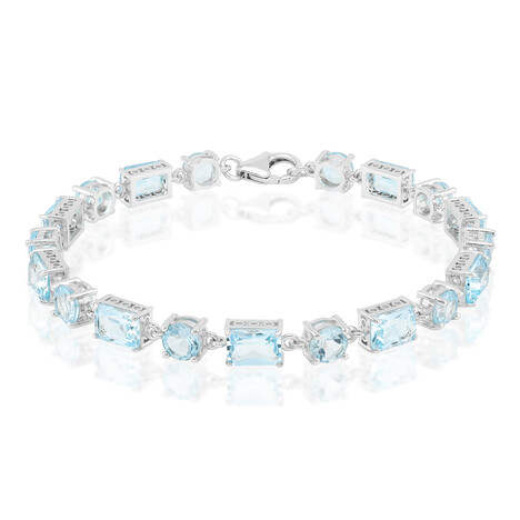 Himmelblauer Topas-Silberarmband