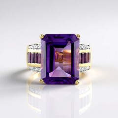 Anello in argento con Ametista Zambiana