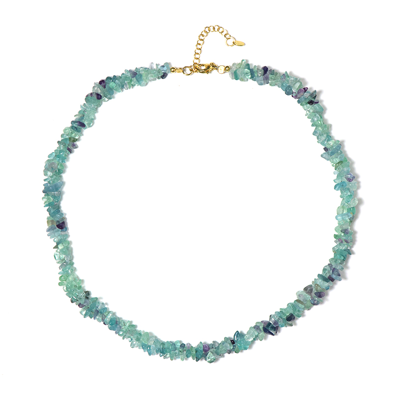 Collana di perline di fluorite di grado AAA++-8mm perline di pietre preziose colorate rotonde lisce-gioielli di fluorite-collana da donna-serratura in argento 925-regalo di Natale - Italia
