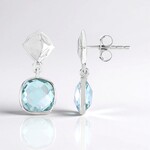 Boucles d'oreilles en argent et Topaze bleu ciel
