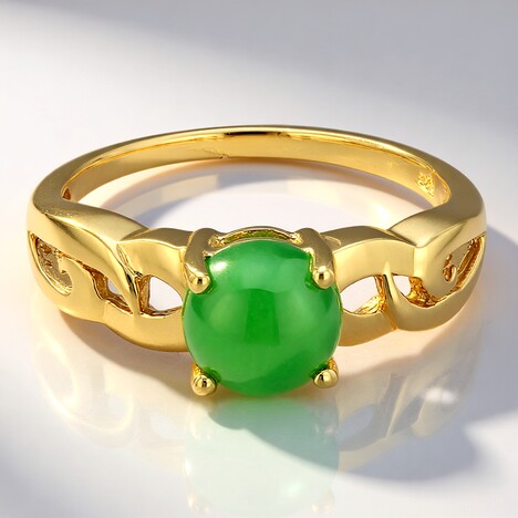 Anello in argento con Crisoprasio Imperiale