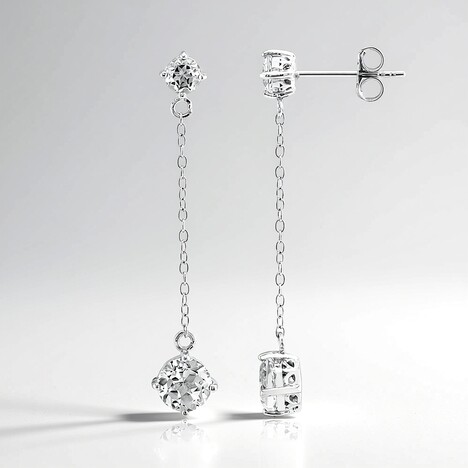 Orecchini in argento con Topazio Bianco