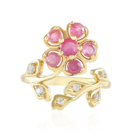 Pinkfarbener Madagaskar-Saphir-Silberring