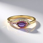 Anello in oro con Zaffiro Ceylon Porpora (non riscaldato)