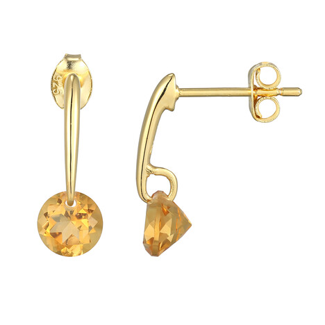 Pendientes en plata con Citrino