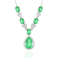 Smaragdgrüner Quarz-Silbercollier