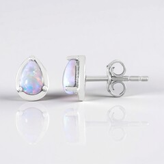 Pendientes en plata con Ópalo de Australia