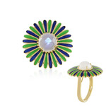 Regenbogen-Mondstein-Silberring