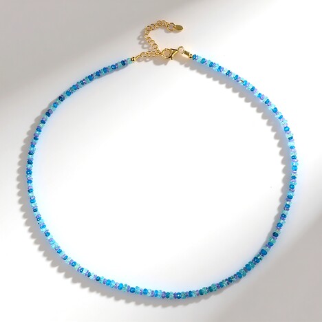 Collana in argento con Apatite Blu Neon