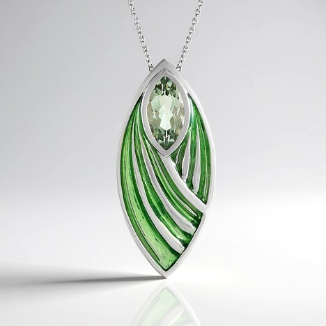 Collana in argento con Ametista Verde (Adela Silber)