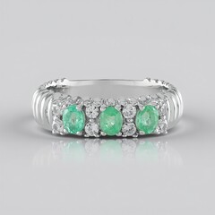 Anello in argento con Smeraldo Russo (de Melo Essence)