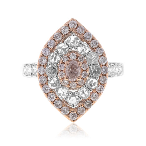 Pinkfarbener I1 Diamant-Goldring (CIRARI)